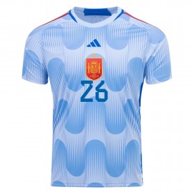 Fotbalové dres Španělsko PEDRI 26 Venkovní Mistrovství Světa 2022 Krátký Rukáv